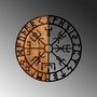 Wallity Vegvisir - 331 Escultura de pared en Negro y Nogal